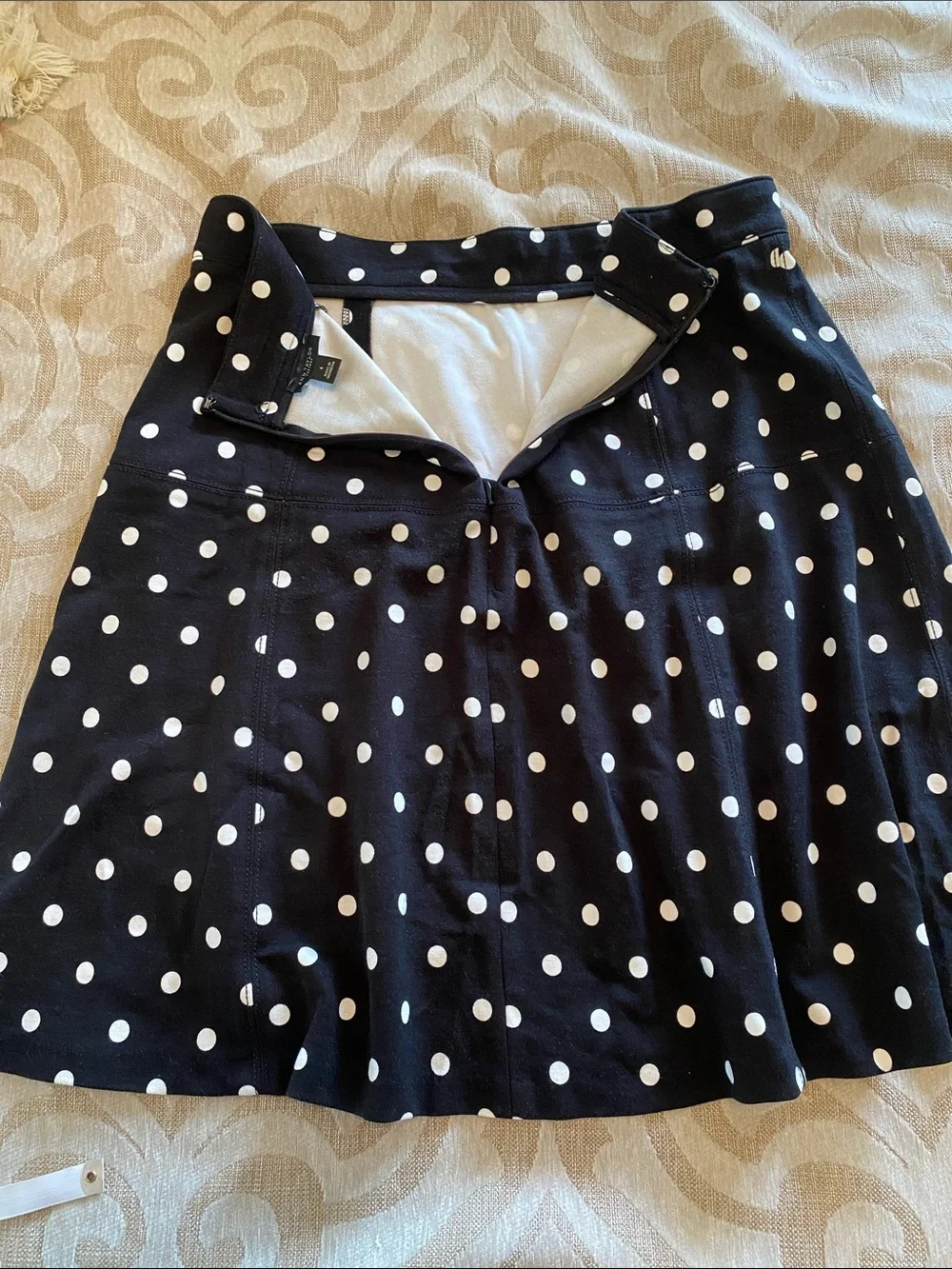 Ann Taylor Factory Polka Dot Skater Skirt Size 6 Parisian Chic